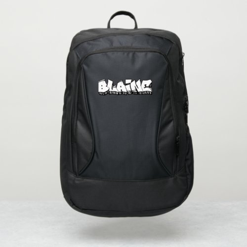 Blaine Graffiti name Backpack School Book Bag Blk