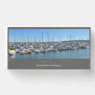 Blaine Harbor Scene Wooden Box Sign