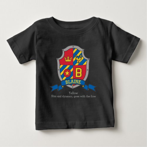 Blaine name meaning crest knights shield dog baby T_Shirt