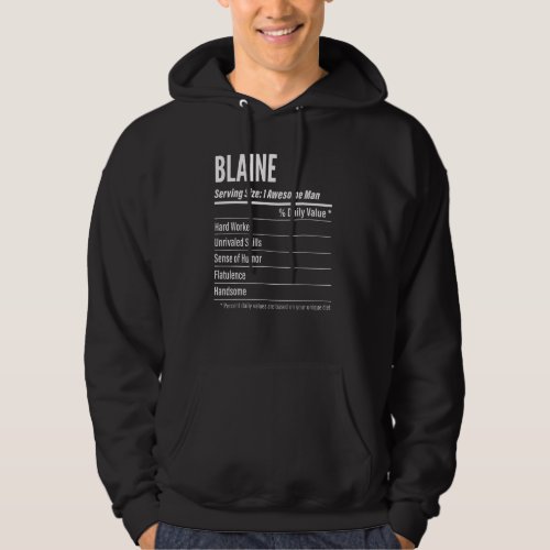 Blaine Serving Size Nutrition Label Calories Hoodie