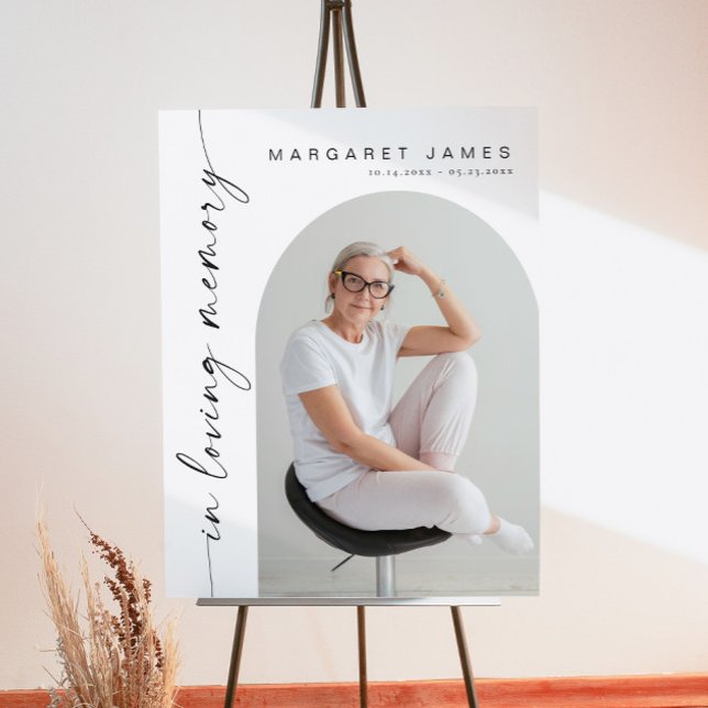 BLAIR Boho Arch Photo Memorial Funeral Welcome Foam Board (Creator Uploaded)