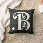 Blair Clan Tartan Monogram Throw Pillow (Blanket)