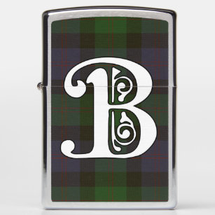 Blair Clan Tartan Monogram Zippo Lighter
