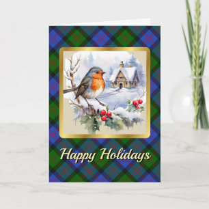 Blair Crest & Tartan w/Robin Personalized Card