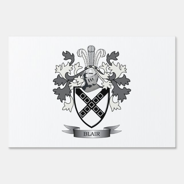 Blair Family Crest Coat of Arms Yard Sign (Front)