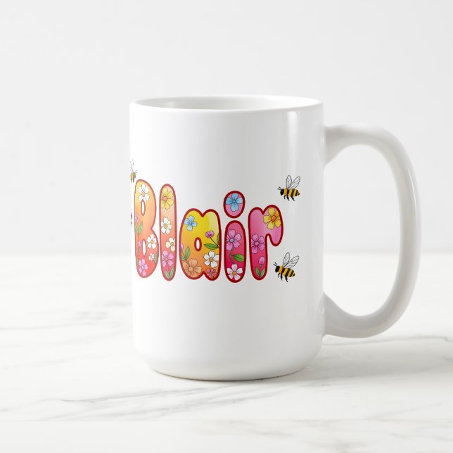 Blair - Floral and Bee Design Mug (Right)