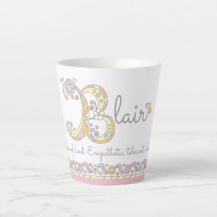 Blair letter B name meaning monogram Latte Mug
