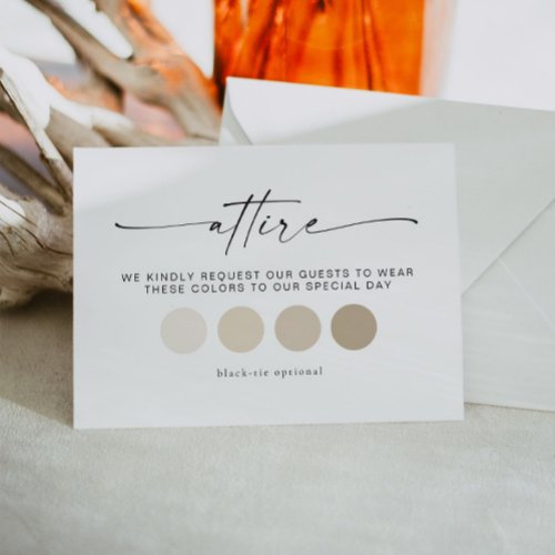 Blair Minimal Wedding Guest Dress Code Attire Card