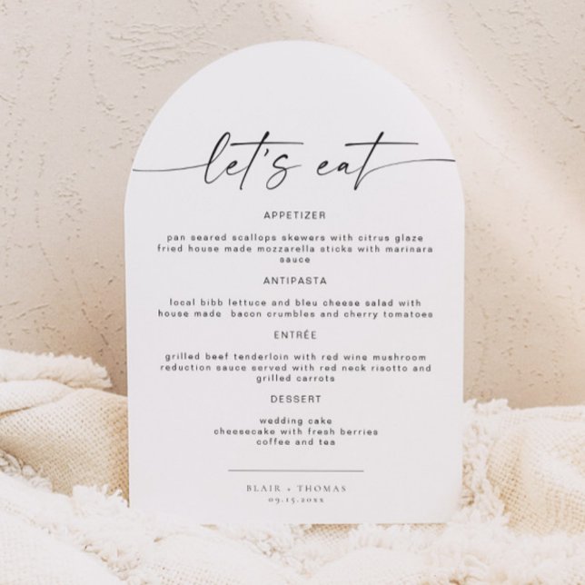 BLAIR Minimalist Bohemian Arch Wedding Menu Card (Creator Uploaded)