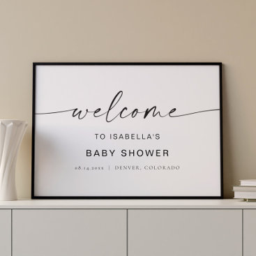 BLAIR Minimalist Boho Baby Shower Welcome Sign