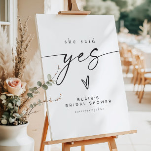 BLAIR Minimalist Boho She Said Yes Bridal Shower Foam Board