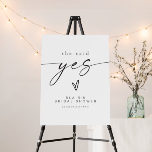 BLAIR Minimalist Boho She Said Yes Bridal Shower Foam Board