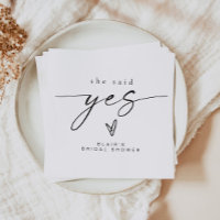 BLAIR Minimalist Boho She Said Yes Bridal Shower Napkins