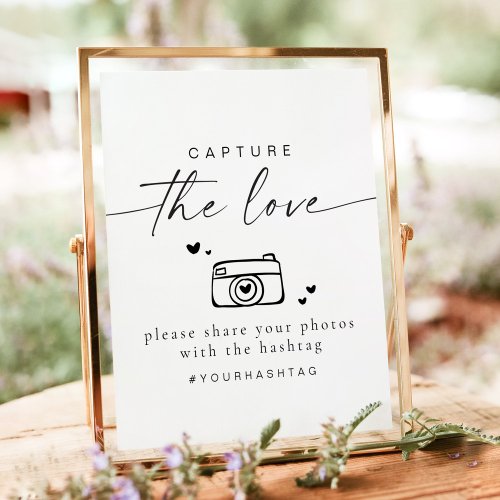 BLAIR Minimalist Capture the Love Wedding Hashtag Poster