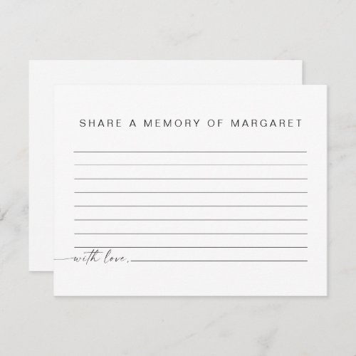 BLAIR Minimalist Funeral Share a Memory Card