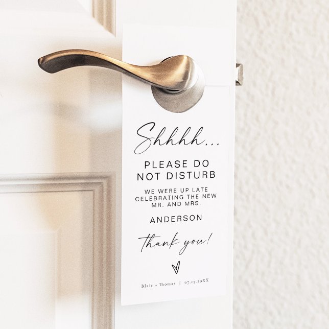 BLAIR Modern Bohemian Do Not Disturb Wedding Hotel Door Hanger (Creator Uploaded)