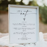 BLAIR Modern Bohemian Let's Eat Dinner Menu Poster<br><div class="desc">This menu poster features a modern bohemian handwritten font and simple minimalist design. The simple black and white color combination makes it the perfect addition to any event. Use this menu for your wedding reception,  bridal shower,  retirement party,  etc. Edit *most* wording to meet your needs.</div>