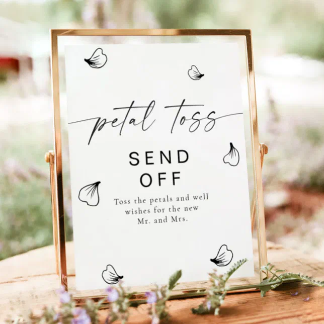 BLAIR Modern Bohemian Wedding Petal Toss Send Off Poster | Zazzle