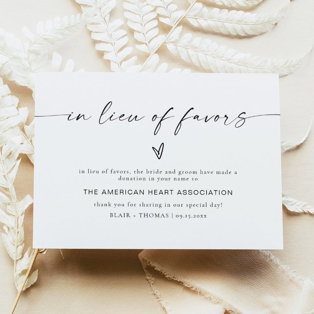 BLAIR Modern Boho Wedding In Lieu of Favors Card (Creator Uploaded)