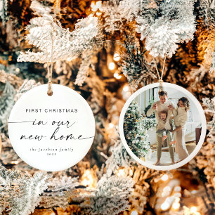 BLAIR Modern Minimal 1st Christmas in Our New Home Ceramic Ornament