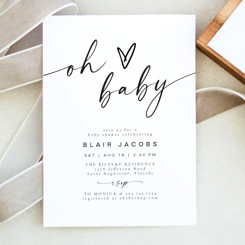 BLAIR Modern Minimal Boho Oh Baby Shower Invitation