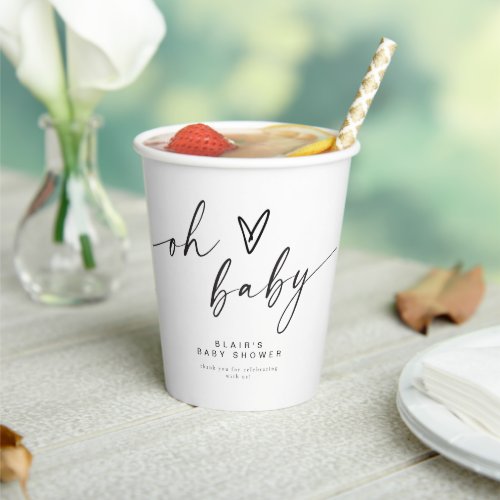 BLAIR Modern Minimal Boho Oh Baby Shower Paper Cups