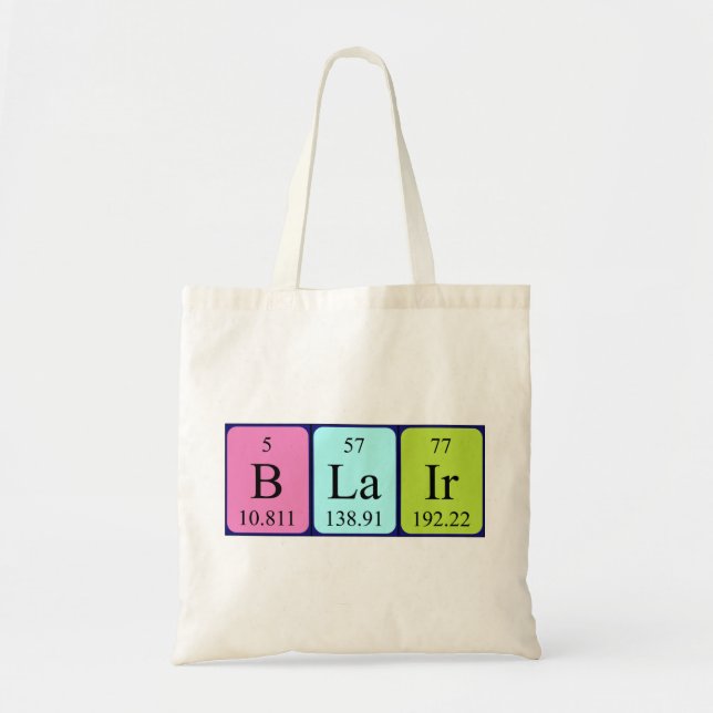 Blair periodic table name tote bag (Front)