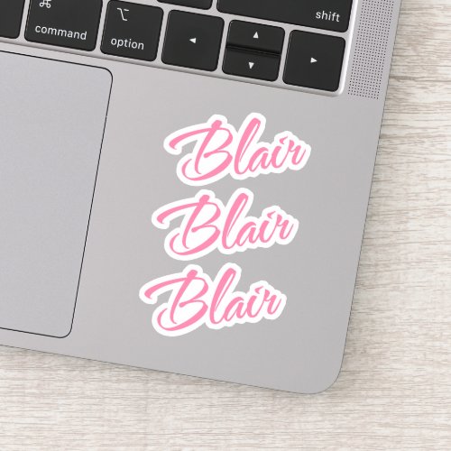 Blair Pink Name x3 Sticker