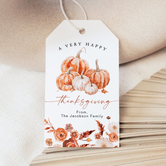 BLAIR Pumpkin Happy Thanksgiving Treat Gift Tags (Creator Uploaded)