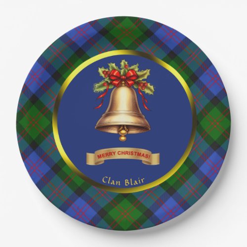 Blair Tartan Personalized Christmas Paper Plates