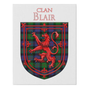 Blair Tartan Scottish Plaid Lion Rampant Faux Canvas Print