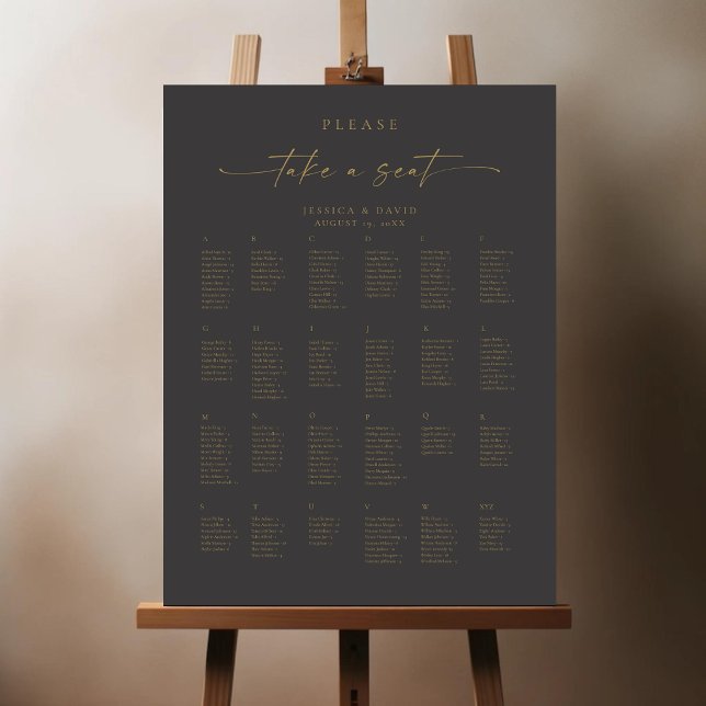 BLAIRE Alphabetical Modern Wedding Seating Chart Foam Board (Creator Uploaded)