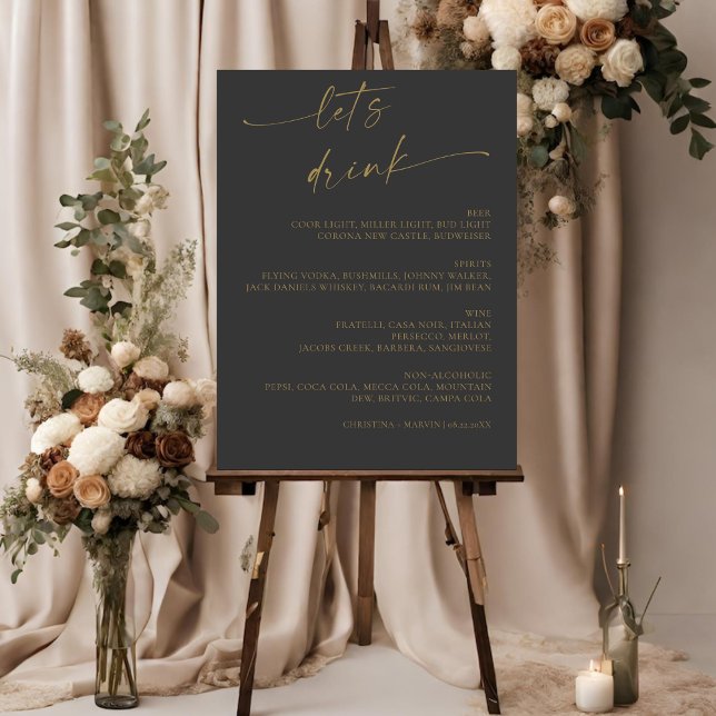 BLAIRE Modern Calligraphy Script Bar Menu Wedding Foam Board (Creator Uploaded)