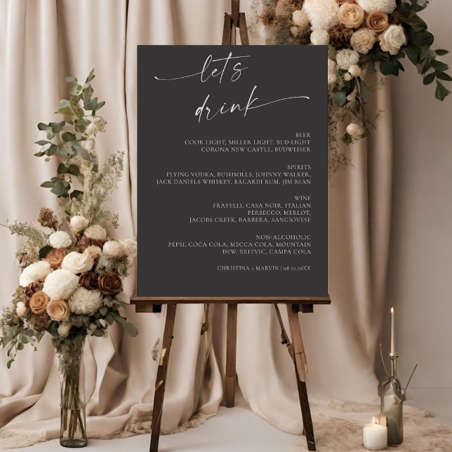 BLAIRE Modern Calligraphy Script Bar Menu Wedding Foam Board (Creator Uploaded)