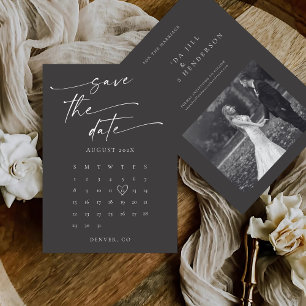 BLAIRE Modern Calligraphy Script Photo Wedding Save The Date