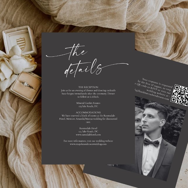 BLAIRE Modern Calligraphy Script Wedding Details Enclosure Card (Creator Uploaded)