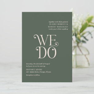 Blaire Moss Green Modern Wedding Invitation