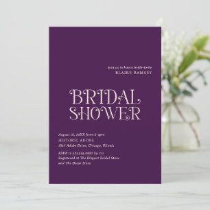 Blaire Purple Modern Bridal Shower Invitation