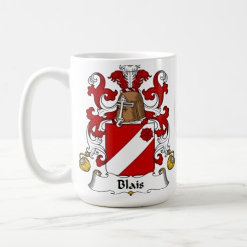 Blais Family Crest Coat of Arms Coffee Mug