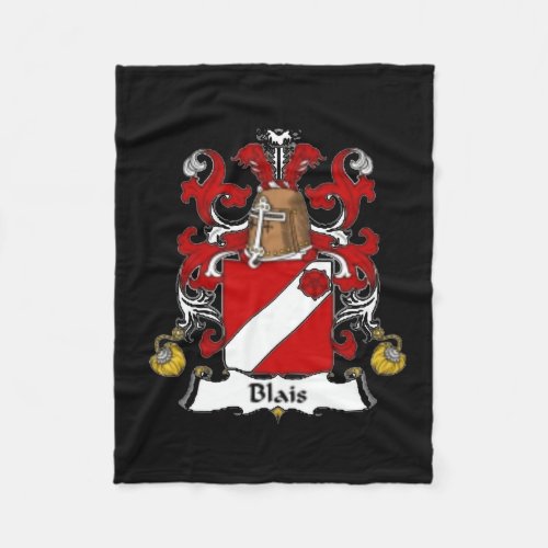 Blais Family Crest Coat of Arms Fleece Blanket