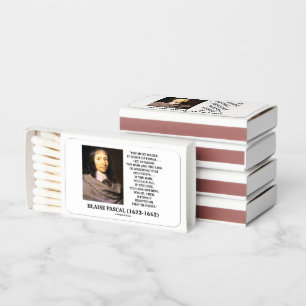 Blaise Pascal Gain Loss Wagering God Exists Quote Matchboxes