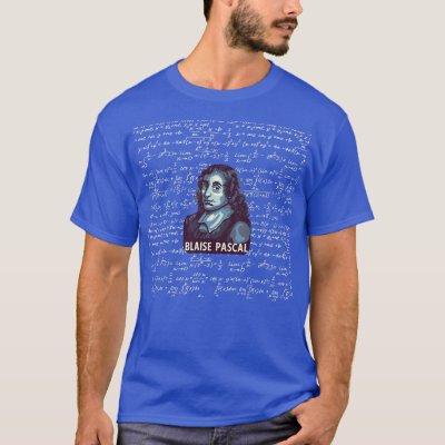 Blaise Pascal Portrait With Mathematics T-Shirt