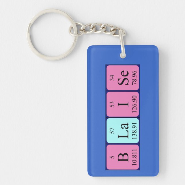 Blaise periodic table name keyring (Front)
