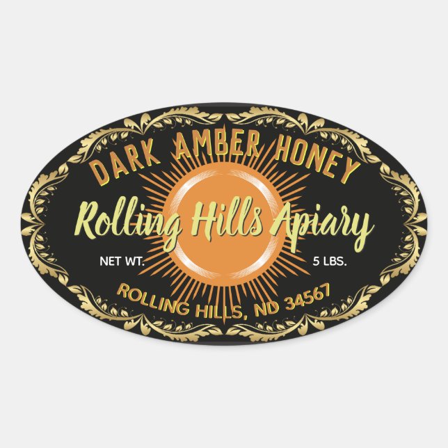 Blak Label Amber Honey Jar Sticker (Front)
