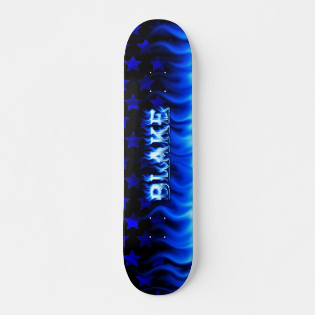 Blake blue fire Skatersollie skateboard. Skateboard Deck (Front)