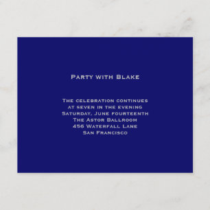 Blake Blue Silver Bar Mitzvah Reception Invitation
