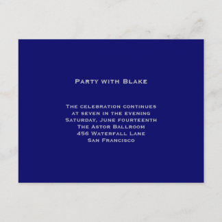 Blake Blue Silver Bar Mitzvah Reception Invitation