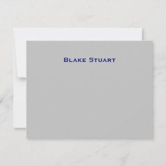 Blake Blue Silver Thank You Note Card