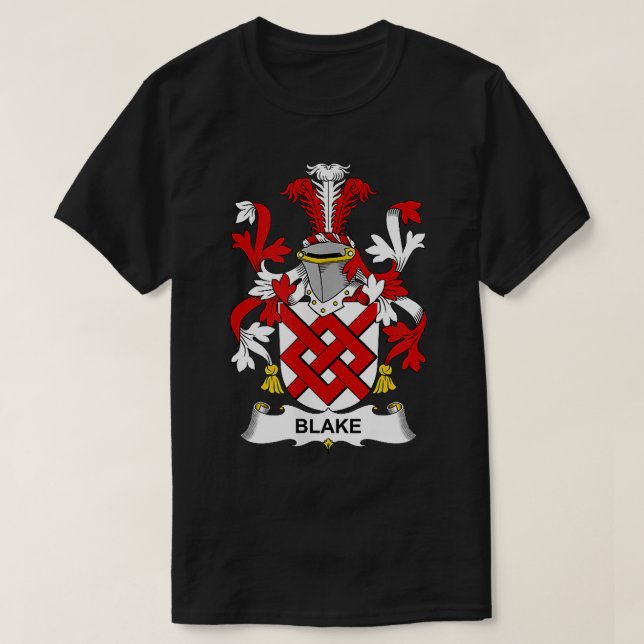 Blake Coat of Arms Family Crest T-Shirt (Design Front)