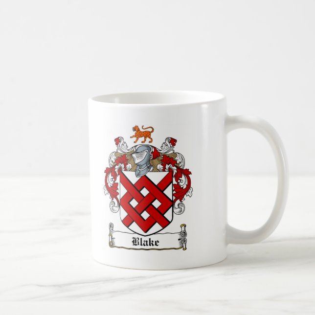 BLAKE FAMILY CREST -  BLAKE COAT OF ARMS COFFEE MUG (Right)